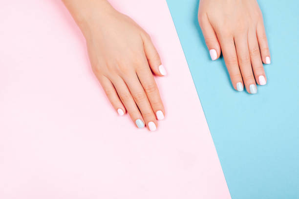 istock Stylish trendy female manicure 696311100