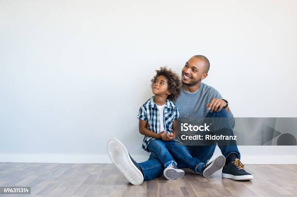 Father And Son Thinking Stock Photo - Download Image Now - Father, Son, Family