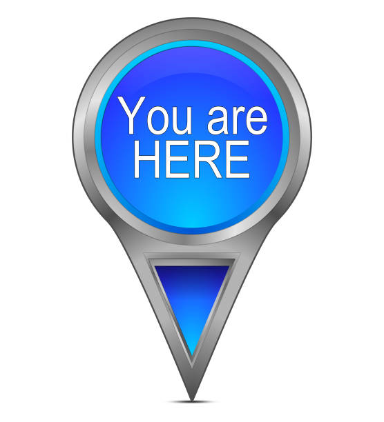You are Here Map Pointer – 3D illustration stock photo