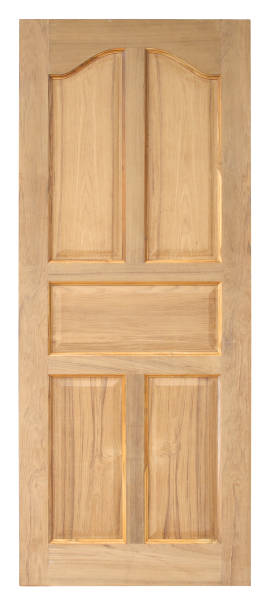 istock Wood door old style on white background 696317746