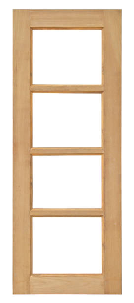 istock Wood door old style on white background 696317770