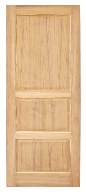 istock Wood door old style on white background 696317846