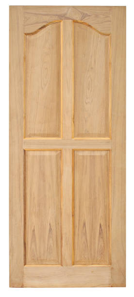 istock Wood door old style on white background 696317860