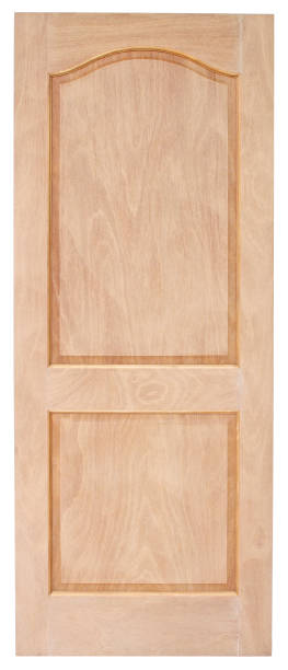 Wood door old style on white background