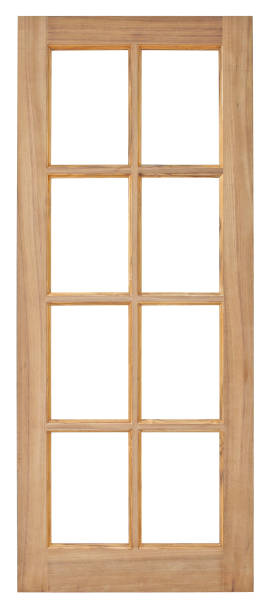 istock Wood door old style on white background 696318022