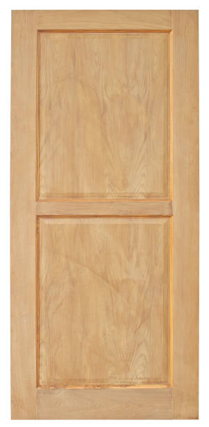 istock Wood door old style on white background 696318052
