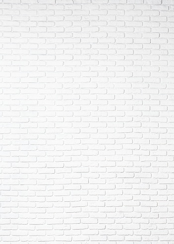 Old painted white brick clean wall texture background, full frame. Loft-style wall