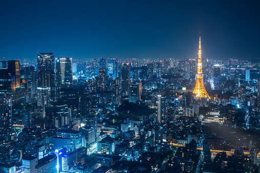 Tokyo buildings in the night