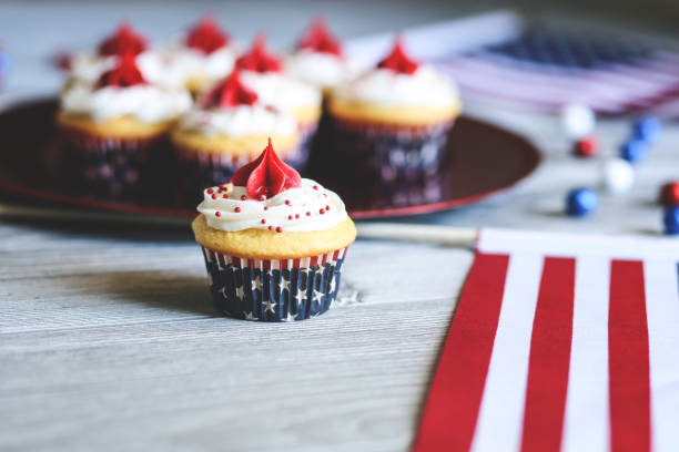 istock Patriotic Fourth of July Cupcakes 696323282