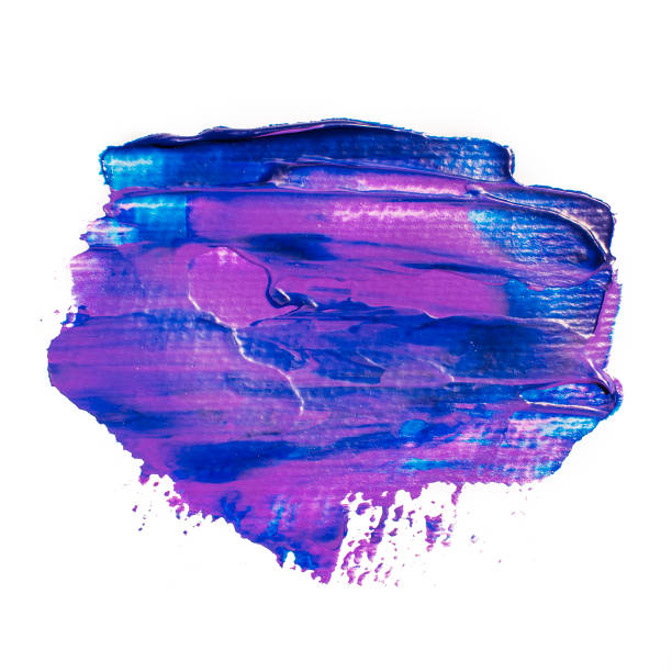 istock Blue purple acrylic brushstrokes banner 696325446