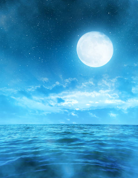istock Full moon above the sea. 696326470