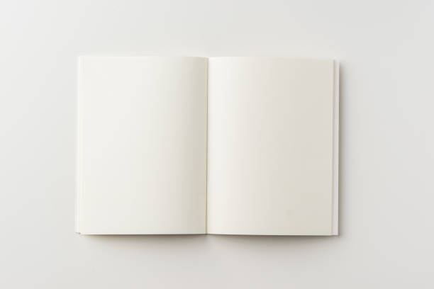 リングノート空白の白い背景の上の平面図 - 本 ストックフォトと画像