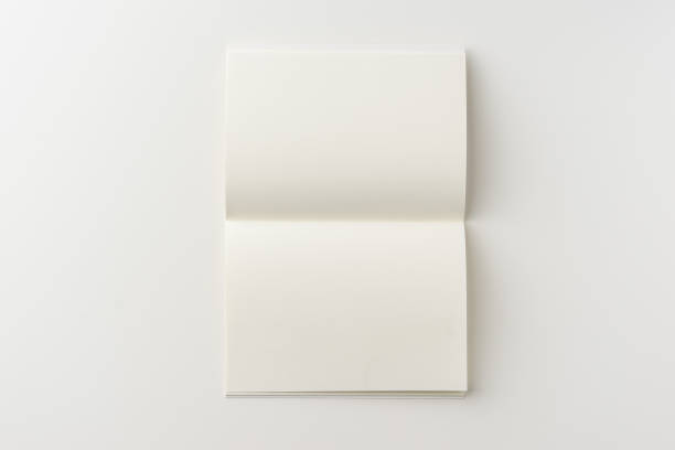 istock Top view of spiral blank notebook on white background 696329700