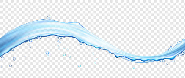 wasseroberfläche welle mit bläschen. realistische 3d vektorgrafik - water drop backgrounds macro stock-grafiken, -clipart, -cartoons und -symbole