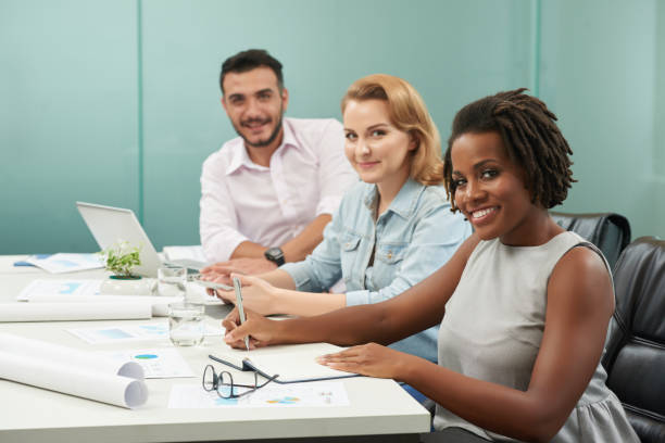 istock Project Discussion of Cheerful Designers 696333360