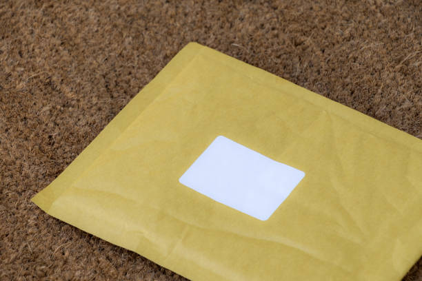 istock Padded envelope on the doormat with copy space 696333506