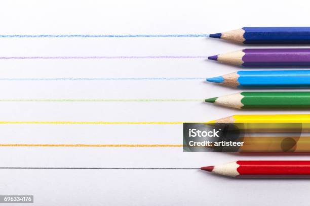 Color Stock Photo - Download Image Now - Colored Pencil, In A Row, Addiction