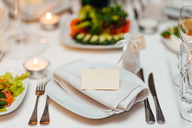istock Table setting at a wedding banquet. Decoration flowers 696336884