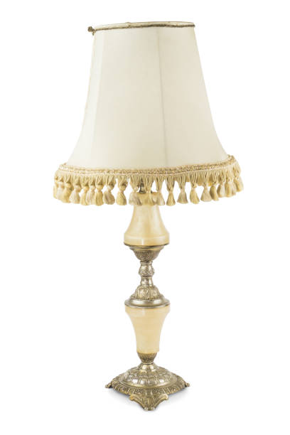 istock Retro vintage table lamp, isolated on white background 696337906