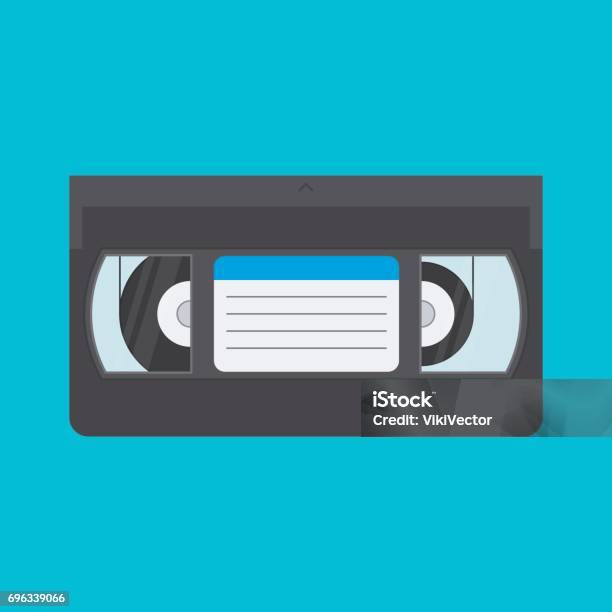 Ilustración de Ilustración De Vector De Cassette Vhs En Un Estilo Plano y más Vectores Libres de Derechos de Videocasete