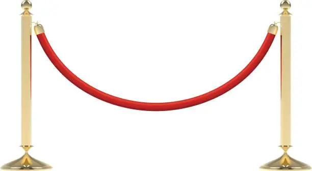 Vector illustration of Barriers with red rope