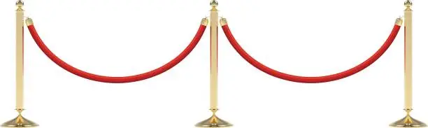 Vector illustration of Barriers with red rope