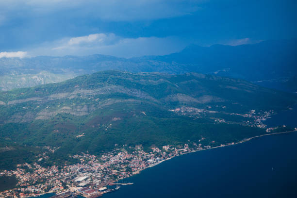 istock Montenegrin coast, view from the airplane 696352890
