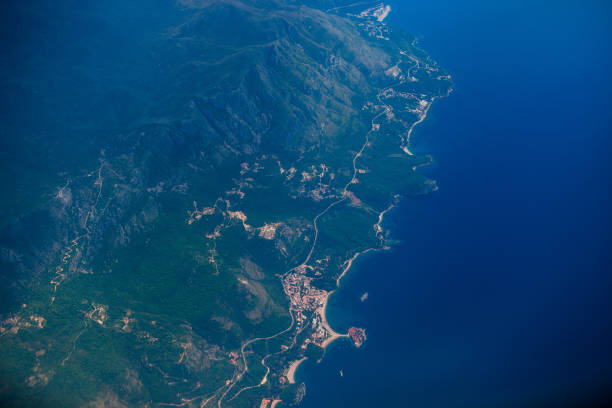 istock Montenegrin coast, view from the airplane 696354828