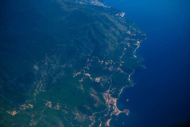istock Montenegrin coast, view from the airplane 696354876