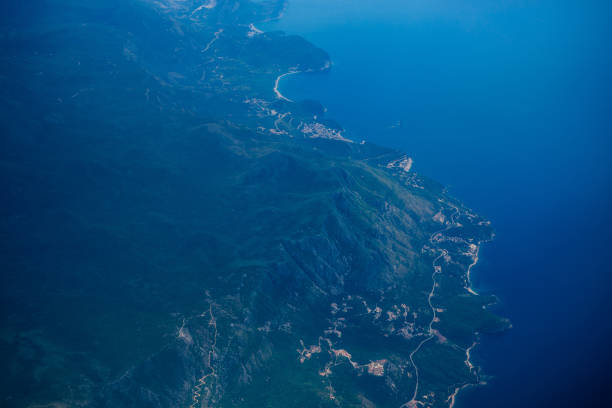 istock Montenegrin coast, view from the airplane 696354992
