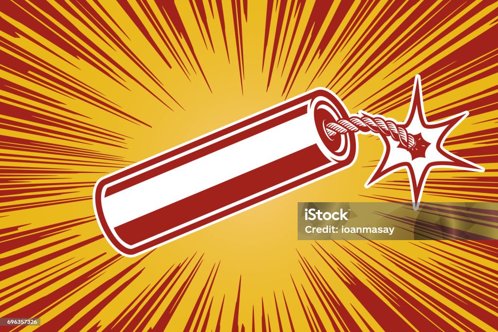 Dynamite en style bande dessinée. Élément de design pour affiche, flyer. Illustration vectorielle - clipart vectoriel de Dynamite libre de droits