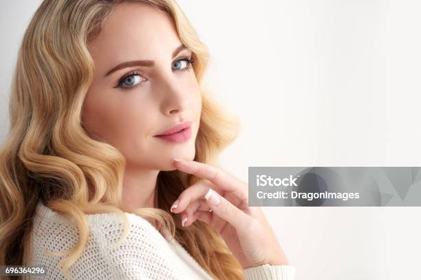 Perfect Blond Beauty Stock Photo - Download Image Now - Beautiful Woman, Autumn, Winter