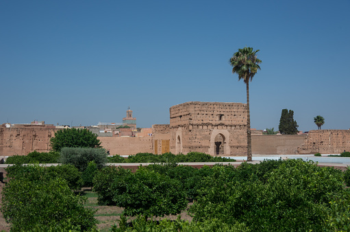 Marrakech, Morocco: Cortyard of El Badi Palace or Palais El Badii