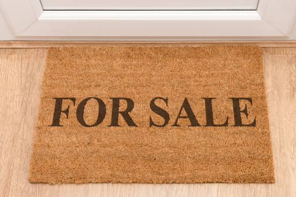 istock Door mat at front door 