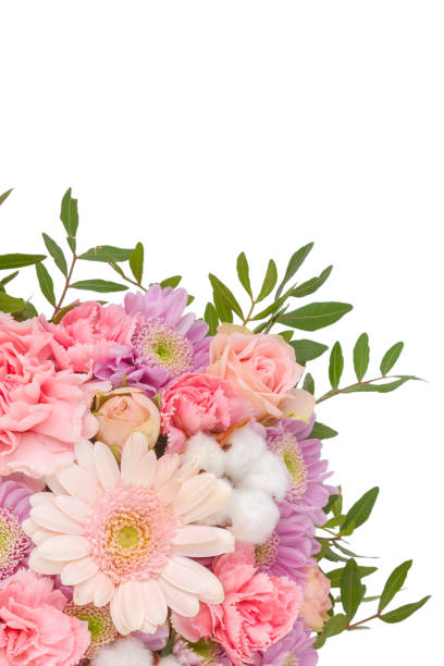 istock Bright buketny composition from fresh flowers, the white isolated background 696374498