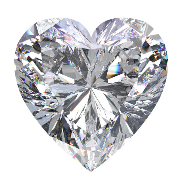 istock 3D illustration heart diamond stone 696384118