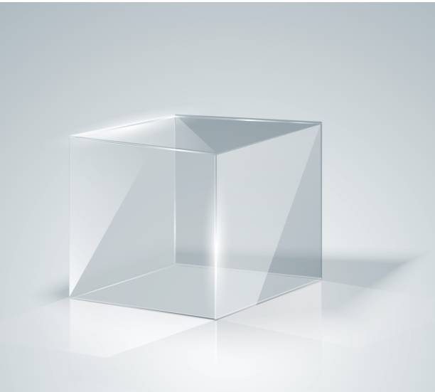 illustrations, cliparts, dessins animés et icônes de cube de verre. cube transparent. isolé. - transparent