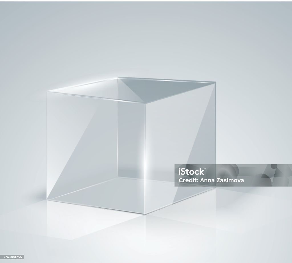 Khối Thủy Tinh Khối Lập Phương Trong Suốt Bị Cô Lập Hình minh họa ...