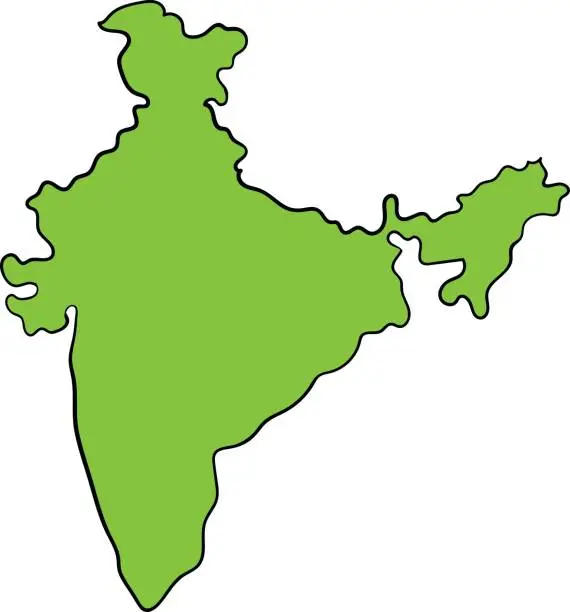 Vector illustration of Map of India icon cartoon