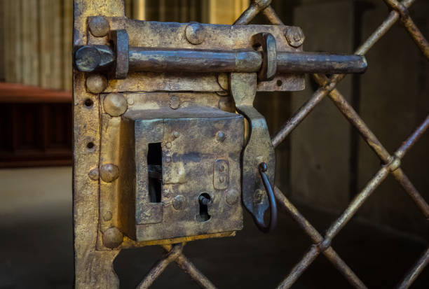 istock The old vintage door handle and keyhole 696391036