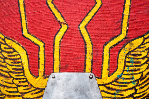 Wall texture with red stripes
