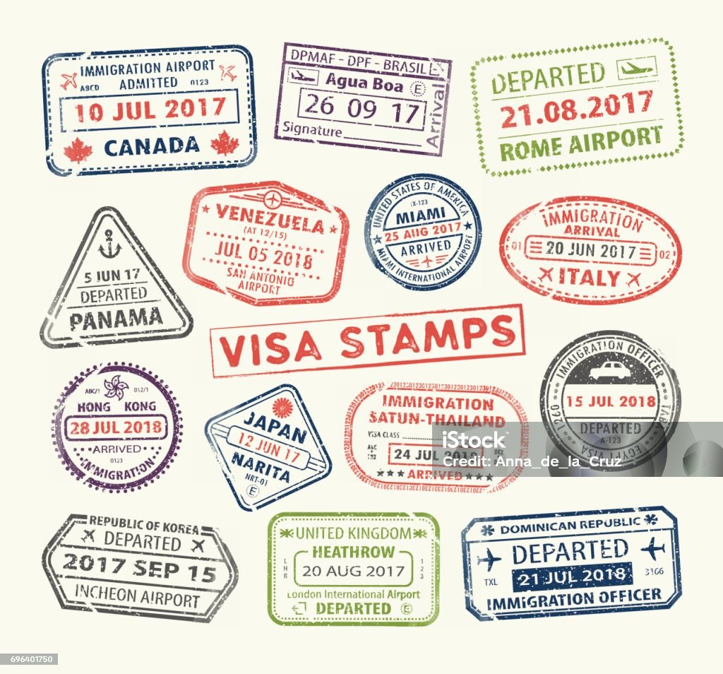 Visa Tampon de Visa - clipart vectoriel de Voyage libre de droits