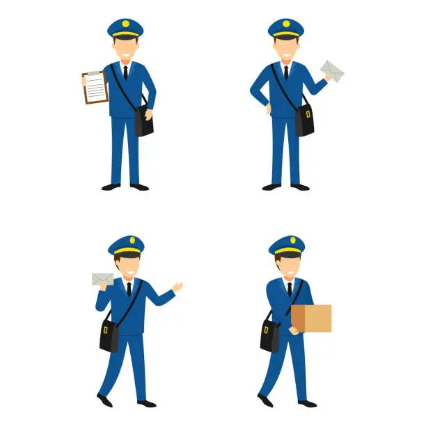 Vector illustration of Post Officer