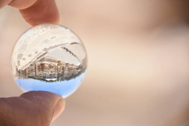 Archaeological site, Beit Shean Through a crystal ball, Israel Archaeological site, Beit Shean Through a crystal ball, Israel beit she'an stock pictures, royalty-free photos & images