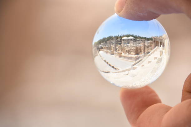 istock Archaeological site, Beit Shean Through a crystal ball, Israel 696405748
