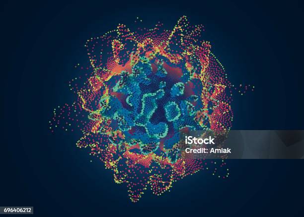 Exploding Data Illustration Colorful Data Explosion Big Data Cloud Information Flow Noise Structure ...