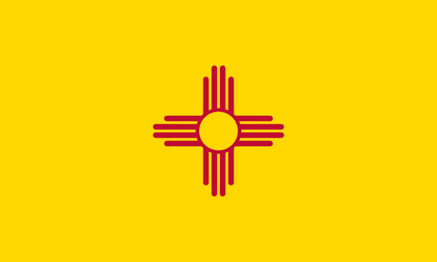 flat new mexico state flag - usa