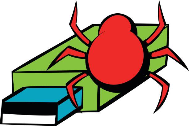 ilustrações, clipart, desenhos animados e ícones de pendrive infectado pelo desenho do ícone de vírus - computer bug flash