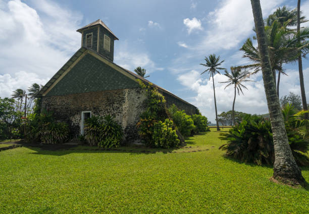 istock Pacific ocean breaks against lava rocks at Keanae 696418040