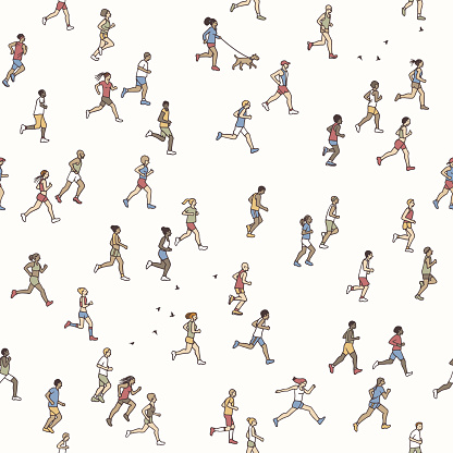 Marathon Pattern Seamless Pattern Of Tiny Marathon Runners Stock Illustration - Download ...